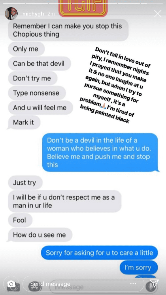 Shatta Michy Elopes with Majesty + Screenshots of Conversation Between Wale And His Girlfriend 4 image1