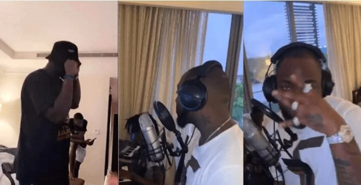 Davido hits the studio with Medikal to record a world class banger Davido hits the studio with Medikal to record a world class banger