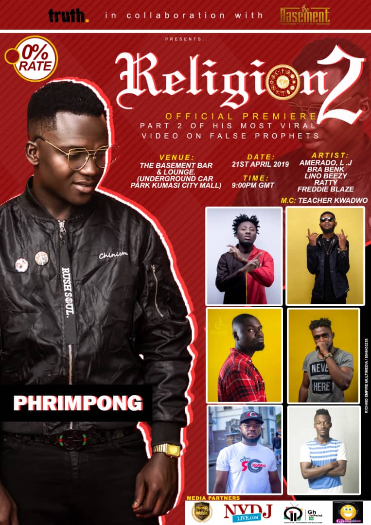 Religion-2-Premiere-Artwork Rapper Phrimpong Premieres “Religion 2” on Easter Sunday at The Basement