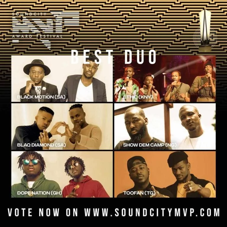 DopeNation Nominated For The 2020 SoundCity MVP Award Festival DopeNation Nominated For The 2020 SoundCity MVP Award Festival