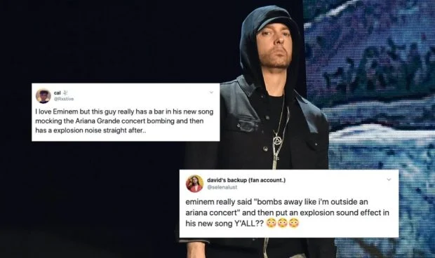 Eminem’s New Album Includes Shockingly Distasteful Lyric About Ariana Grande Terror Attack Eminem’s New Album Includes Shockingly Distasteful Lyric About Ariana Grande Terror Attack