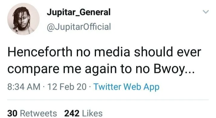 screenshot_20200212_1215231543413256311059597 ‘Henceforth nobody should compare me to Stonebwoy because I’m better than him’ – Jupitar