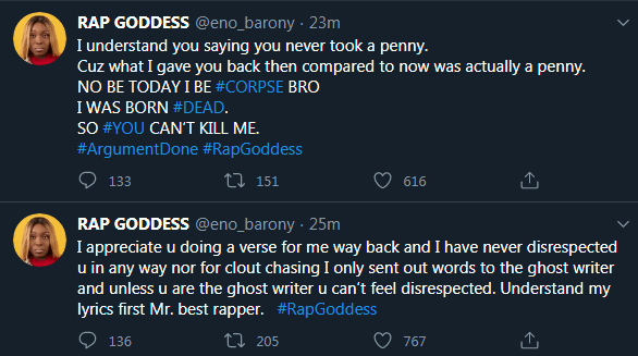 image-212 Eno Barony replies Medikal for calling her a corpse