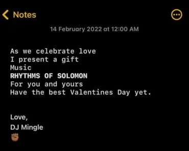DJ Mingle – Rhythms of Solomon (Valentine DJ Mixtape)