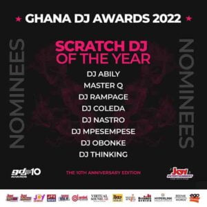 GDJ_Scratch-300x300 Master Que grabs two nominations for this year's Ghana DJ Awards.
