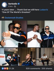 Sarkodies-post-on-Instagram-228x300-1 American rapper Ludacris Meets Sarkodie in Ghana